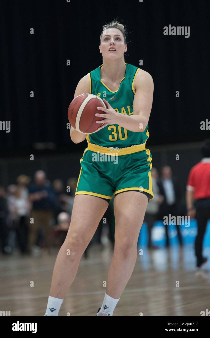 Sydney, Australia. 27th May, 2022. Lauren Scherf of Australia Women's  Basketball Team seen during Game 1 of the Friendly International Women  Series match between Australia Women's Basketball Team against the Japan  Women's