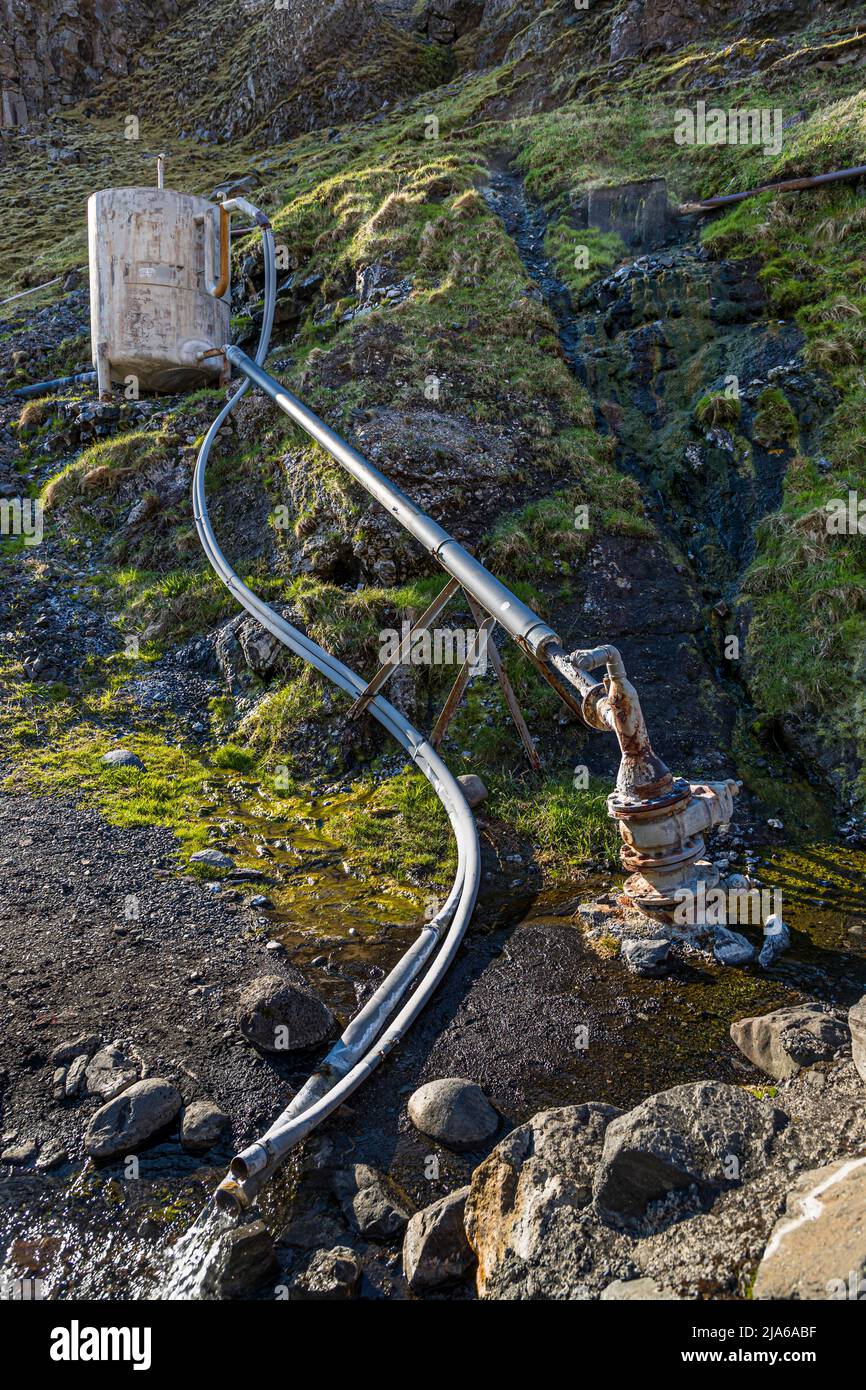 Seljavellir Geothermal Pool, Iceland Stock Photo