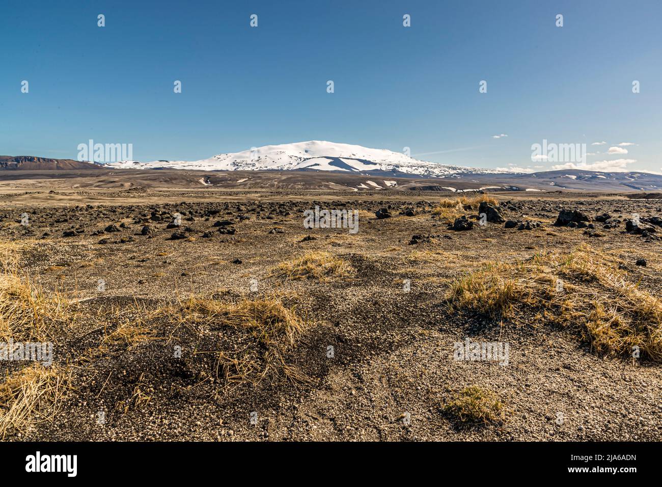 Hekla is one of the most active volcanoes in Iceland Stock Photo