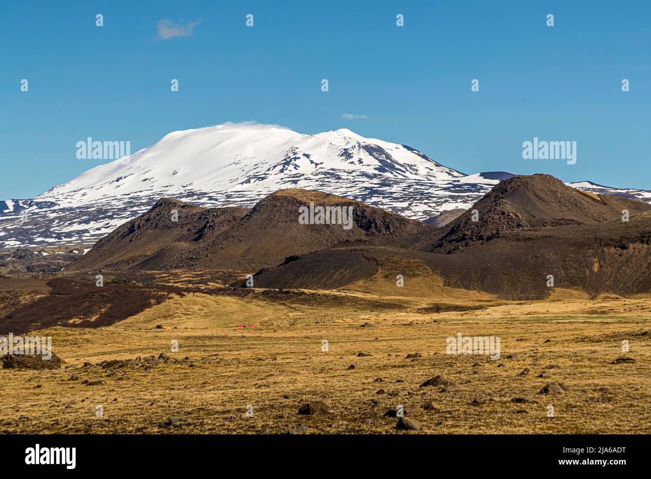 Hekla is one of the most active volcanoes in Iceland Stock Photo