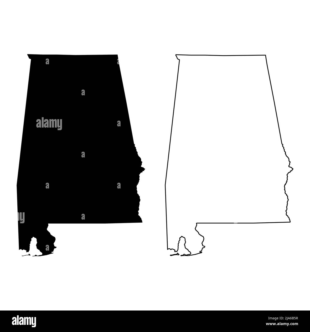 Set of Alabama shape, united states of america. Flat concept icon symbol vector illustration . Stock Vector