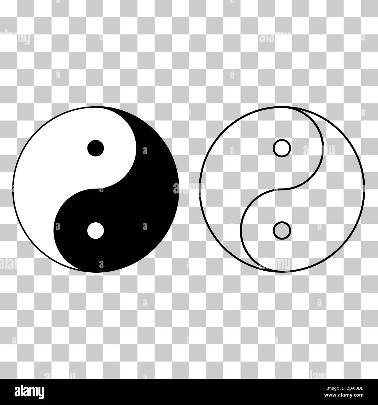 Yin yang set symbol of harmony and balance , line collection icon ...