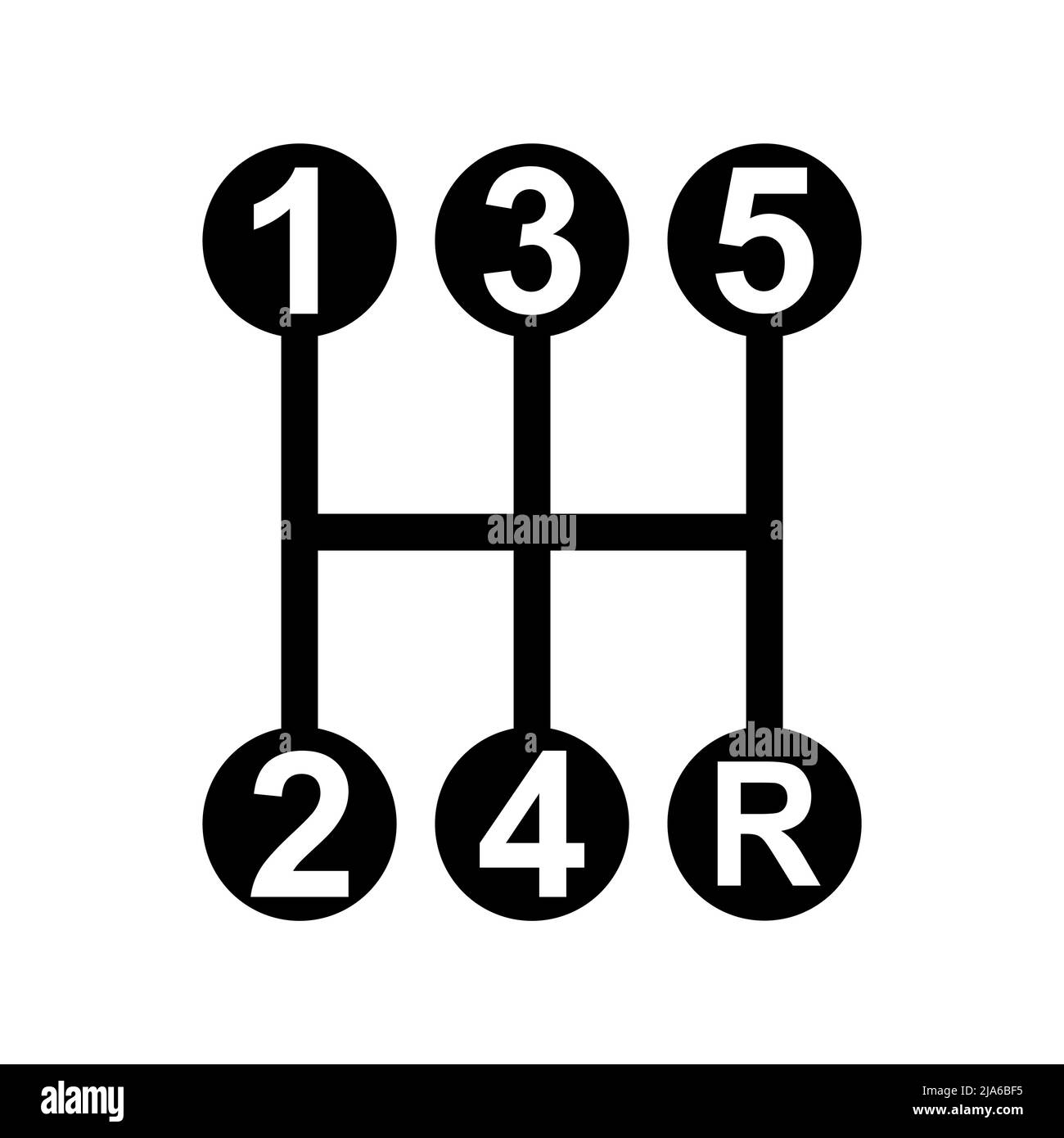 Handle car manual shift lever icon, vehicle gear technology vector