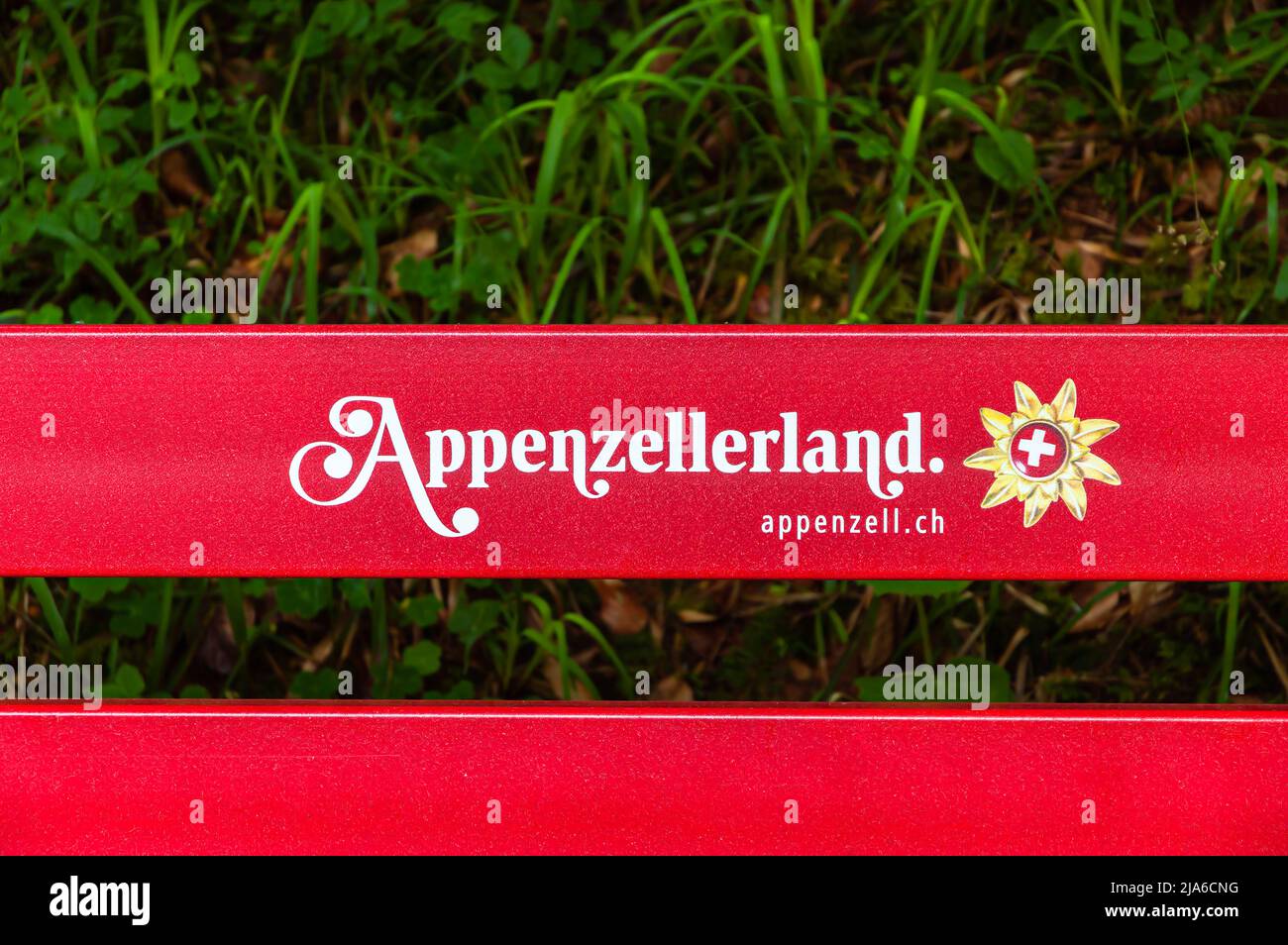 Appenzell, Switzerland - May 27, 2022: Appenzellerland is the name of the hilly landscape of the two cantons of Appenzell Ausserrhoden and Innerrhoden Stock Photo