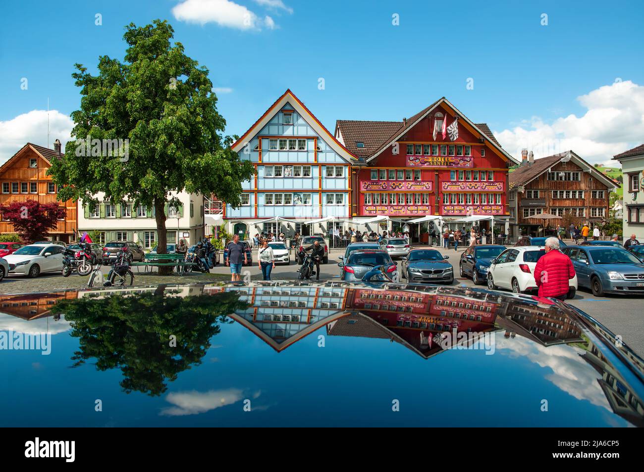 Appenzell, Switzerland - May 27, 2022: The main square in Appenzell, Switzerland, where voters still vote by raising of hands Stock Photo