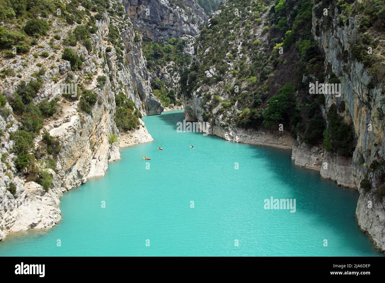The Verdon Gorge (French: Les Gorges du Verdon), a river canyon located in the Provence-Alpes-Côte d'Azur region of Southeastern France. Stock Photo