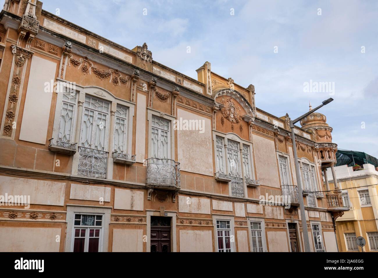 Typical architecture of Algarve rustic buildings with intricate designs ...