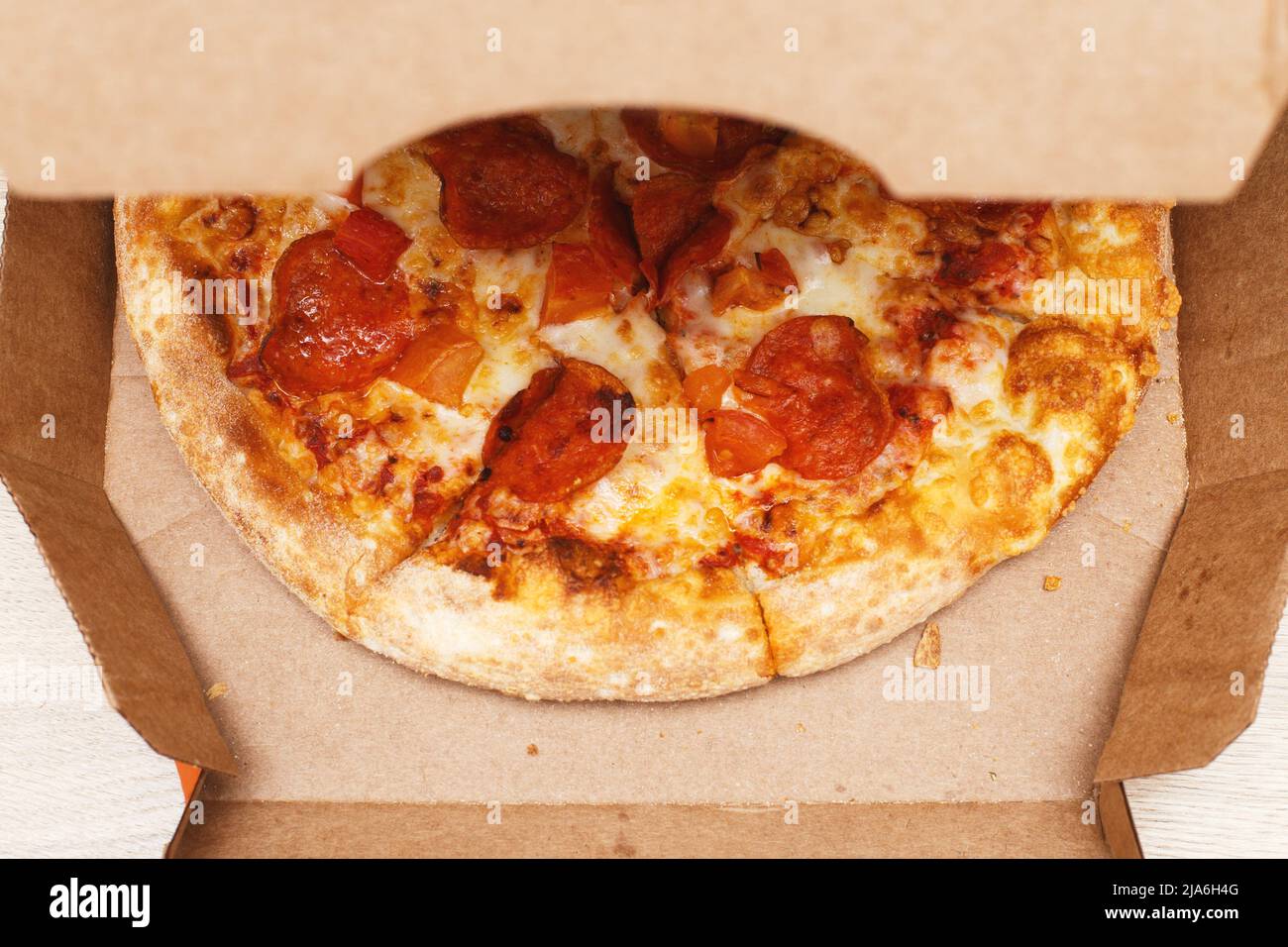 Fresh Hot Pizza In A Pizza Box Stock Photo - Download Image Now