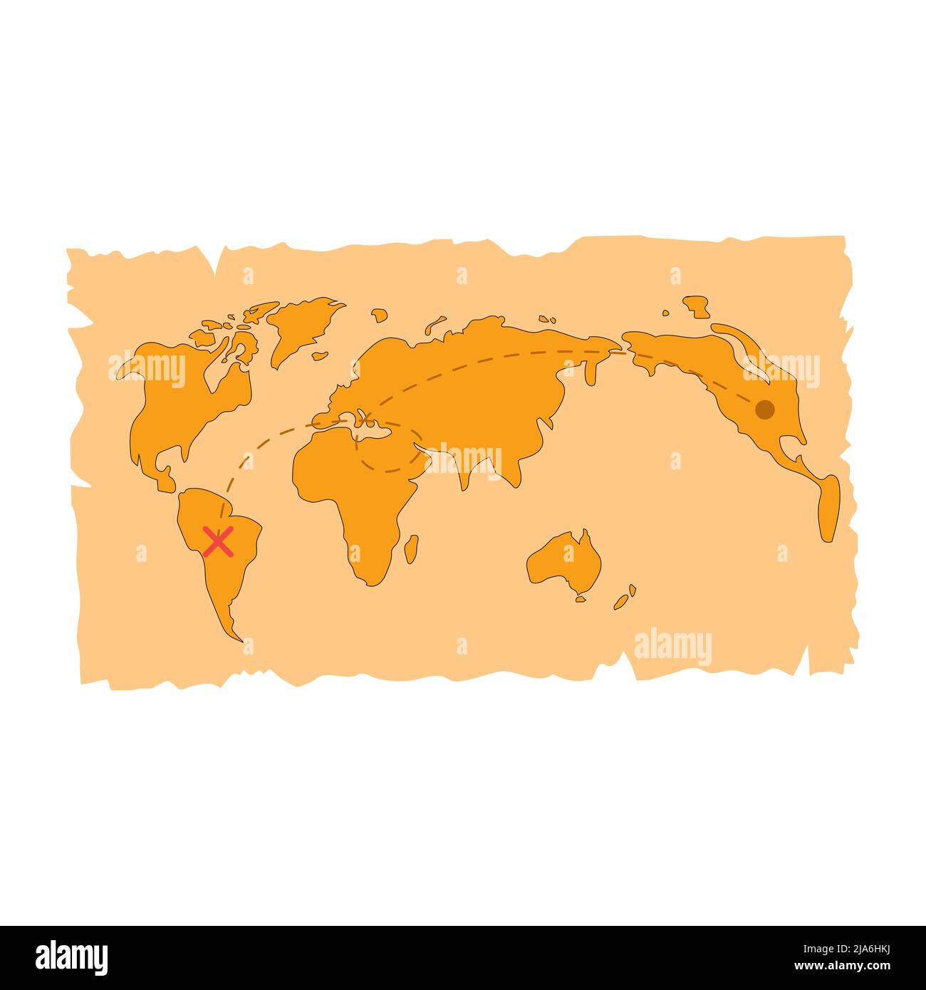 Treasure map isolated on white background. Pirate map Stock Vector ...