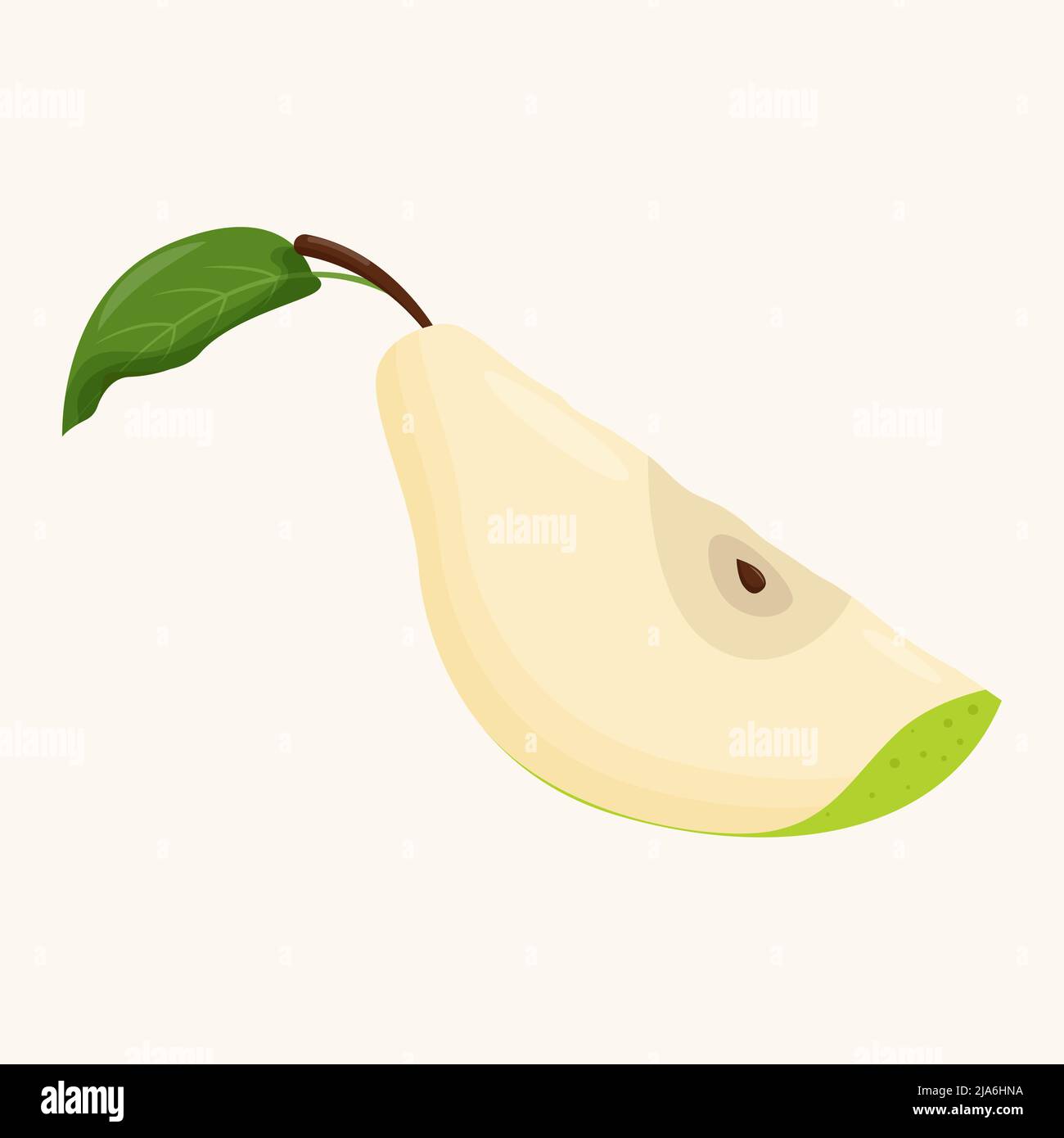 A piece of green pear isolated on white background. Flat vector ...