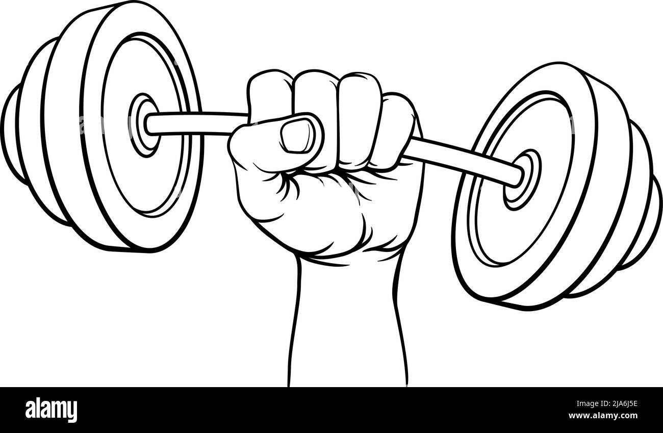 Weight Lifting Fist Hand Holding Barbell Concept Stock Vector Image Art Alamy
