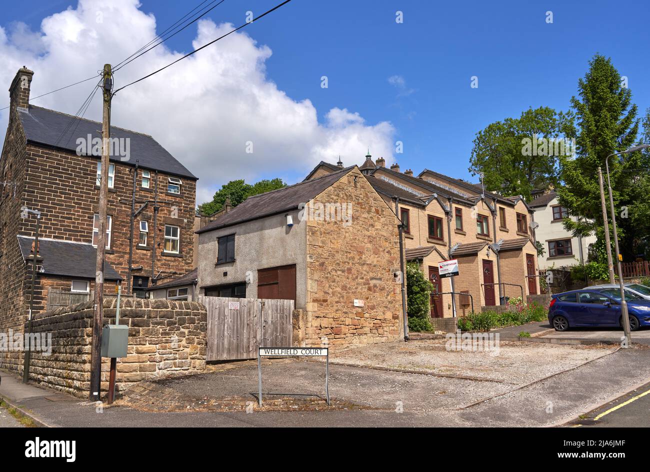 Back street homes in Matlock Town, Derbyshire Stock Photo Alamy