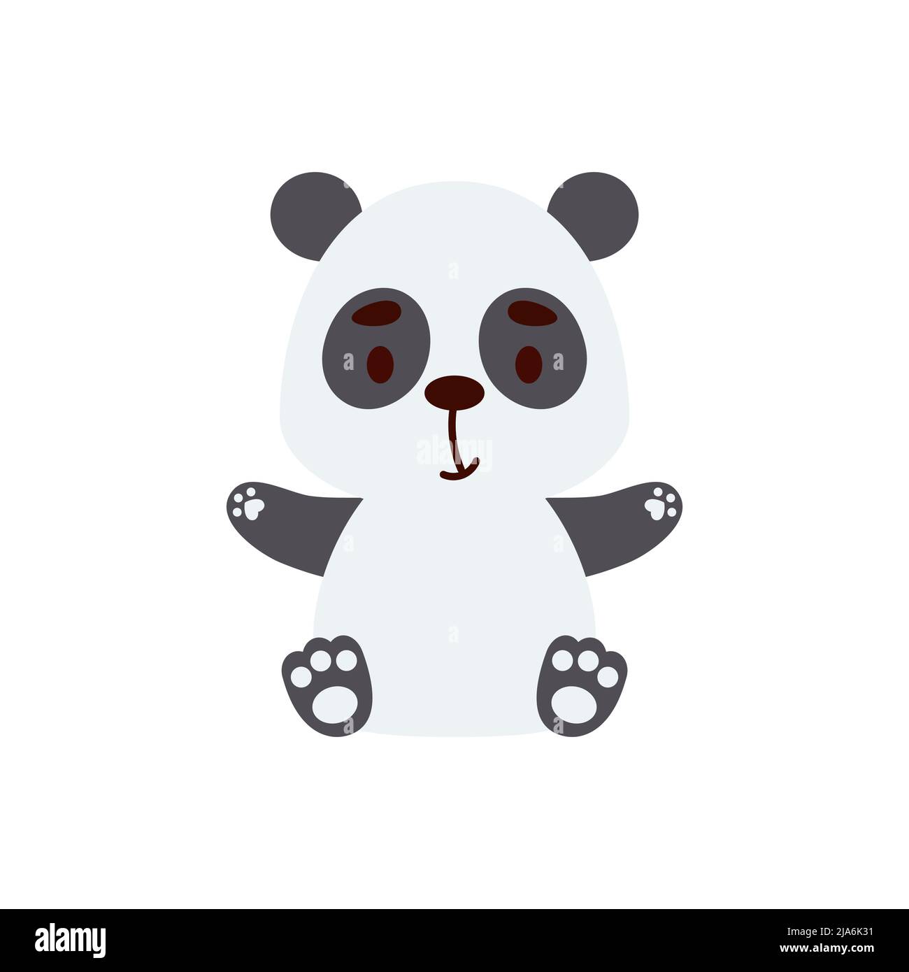Cute little sitting panda. Cartoon animal character design for kids  t-shirts, nursery decoration, baby shower, greeting cards, invitations,  bookmark Stock Vector Image & Art - Alamy