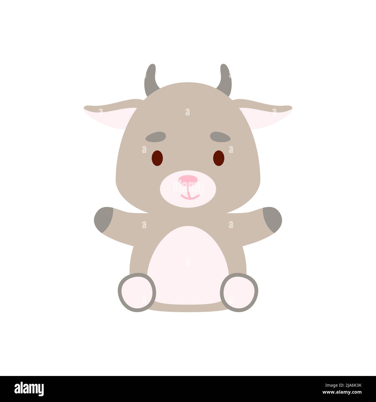 Cute little sitting goat. Cartoon animal character design for kids  t-shirts, nursery decoration, baby shower, greeting cards, invitations,  bookmark, h Stock Vector Image & Art - Alamy
