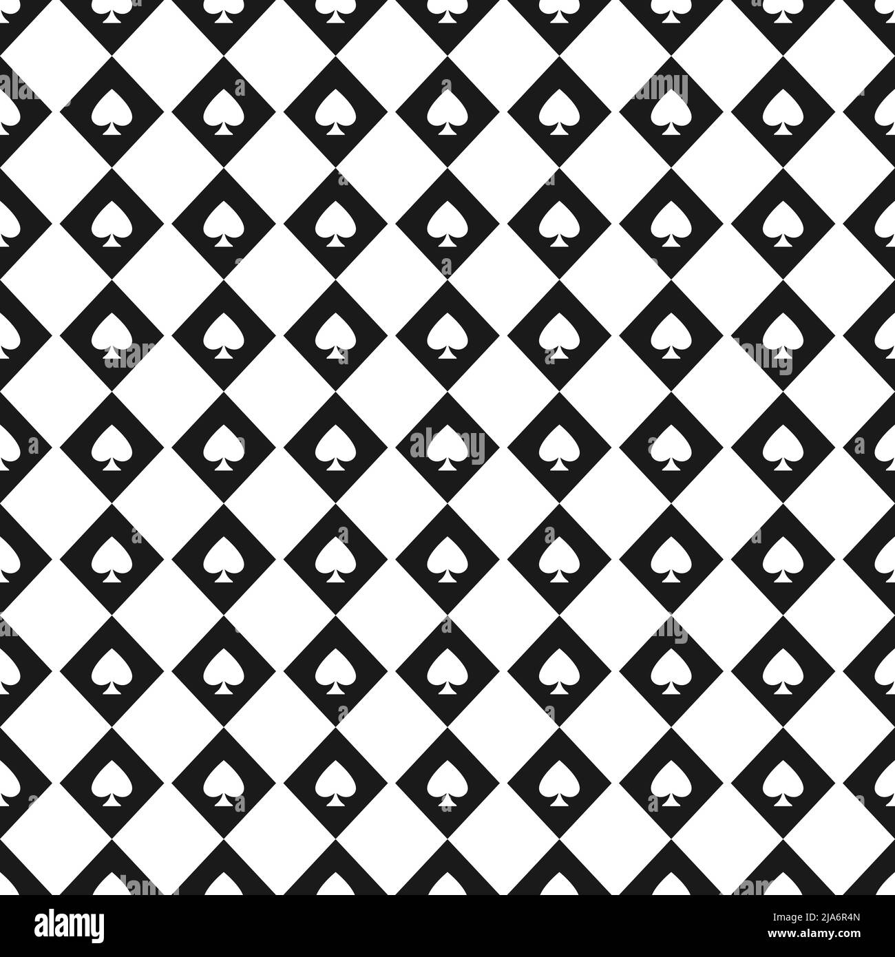Seamless pattern with spades. Casino gambling, poker background. Alice in wonderland ornament. Fantasy wallpaper. Stock Vector