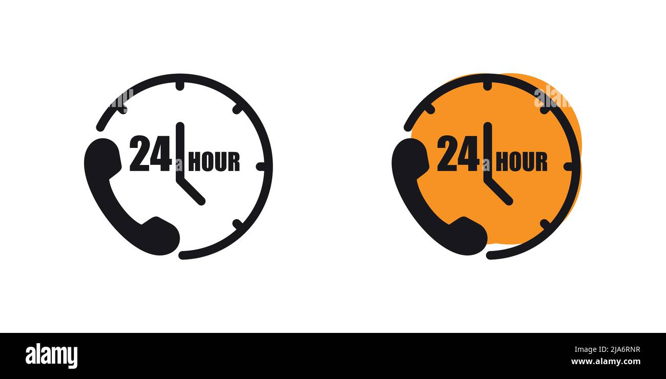 Call center 24 hours icon, Operator customer support symbol, Help