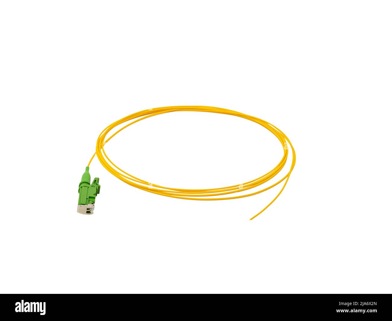Fiber Optic Patch Cord on isolated white background Stock Photo