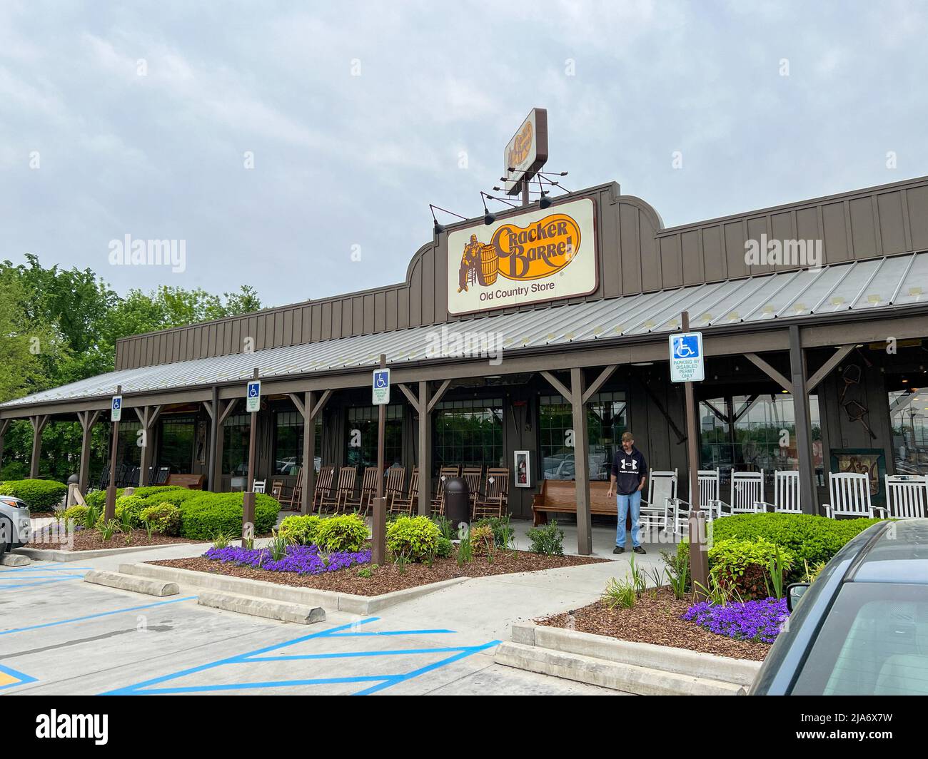 Kimball, TN USA May 1, 2022 The exterior of a Cracker Barrel Old