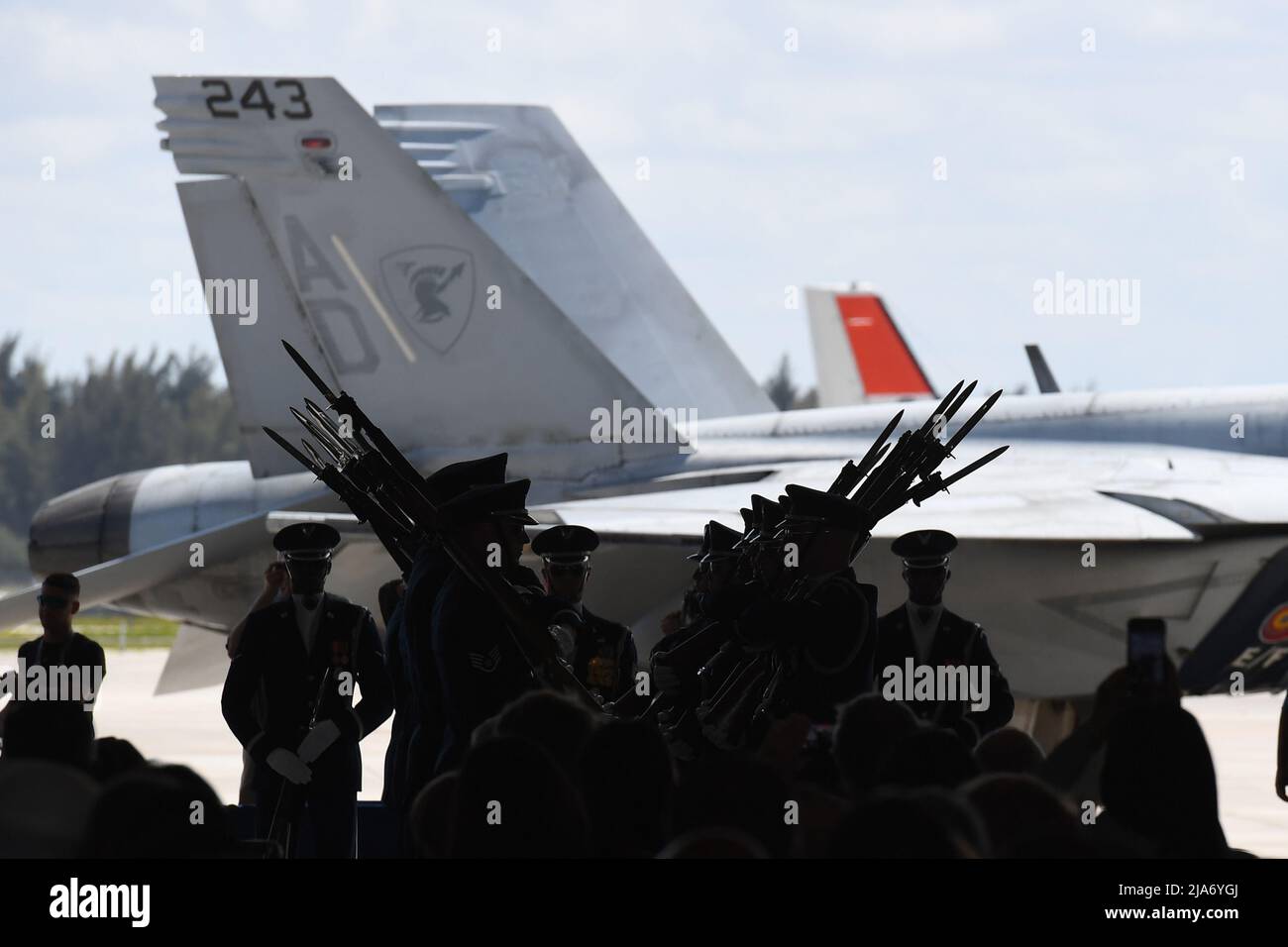 Miami, FL, USA. 27th May, 2022. The U.S. Army drill team and color