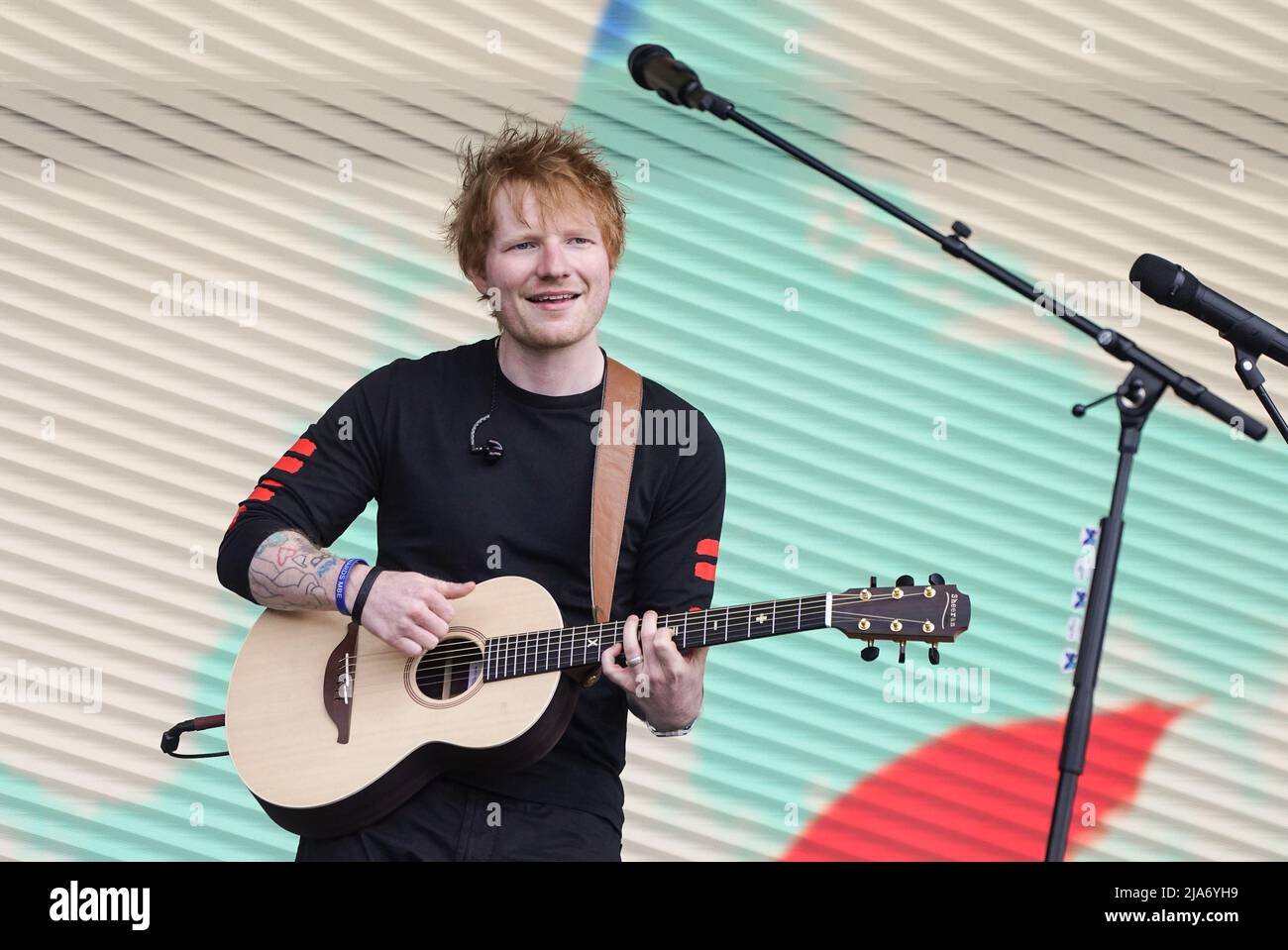 Ed Sheeran performs on the main stage during BBC Radio 1's Big Weekend ...