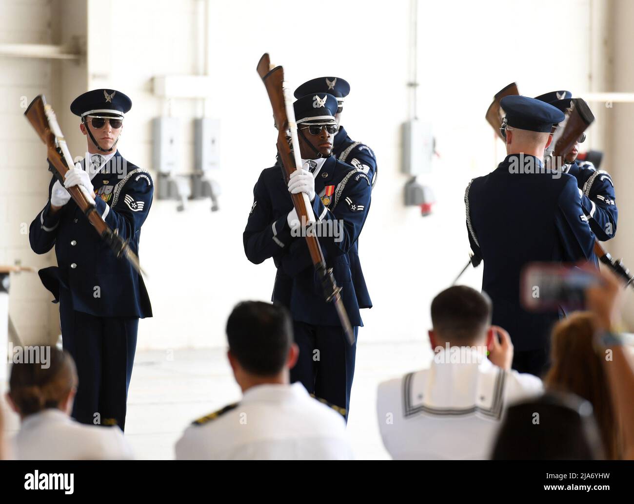 Miami, FL, USA. 27th May, 2022. The U.S. Army drill team and color