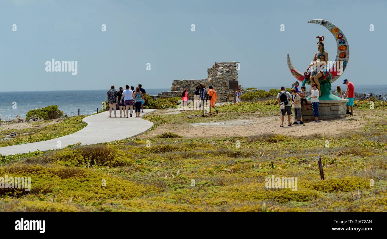 Isla Mujeres and Punta Sur. Stock Photo