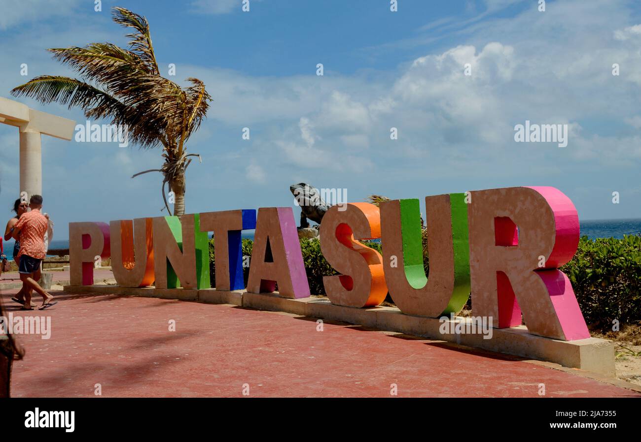 Isla Mujeres and Punta Sur. Stock Photo
