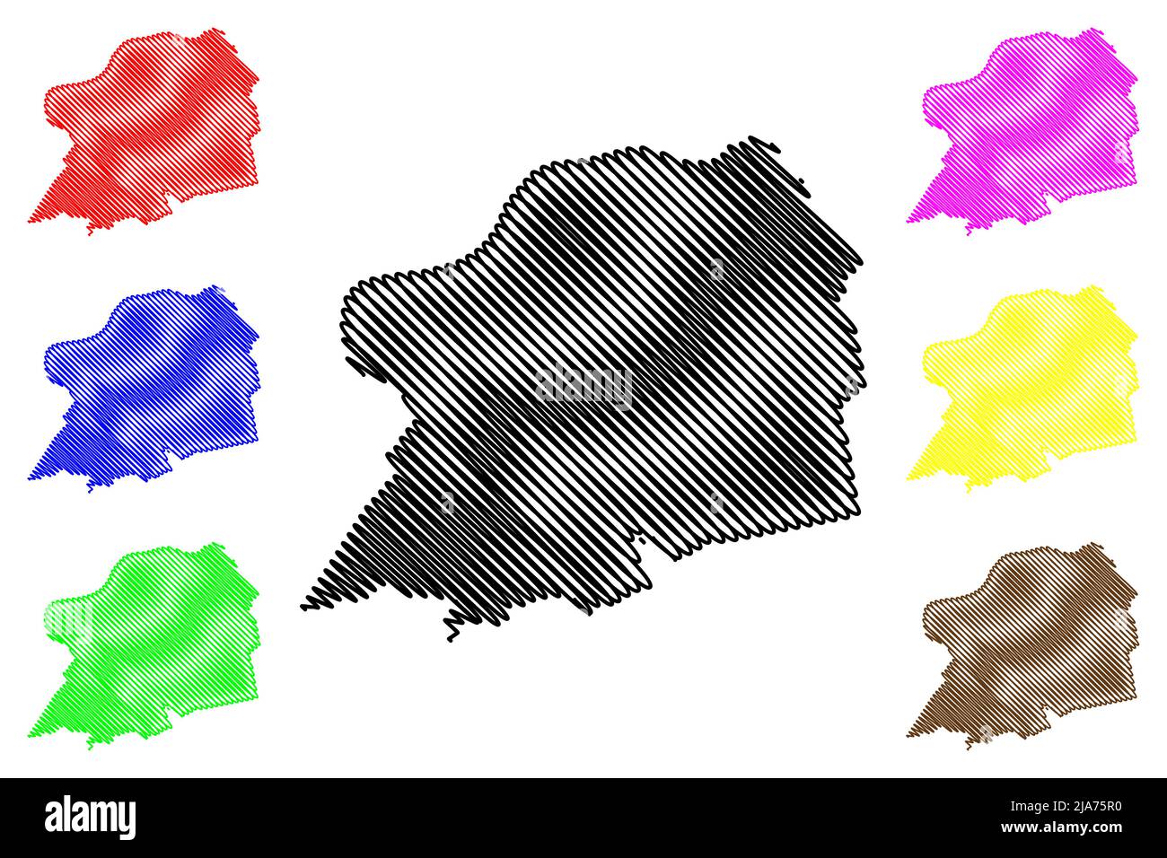 Sao Jose da Laje municipality (Alagoas state, Municipalities of Brazil, Federative Republic of Brazil) map vector illustration, scribble sketch Sao Jo Stock Vector