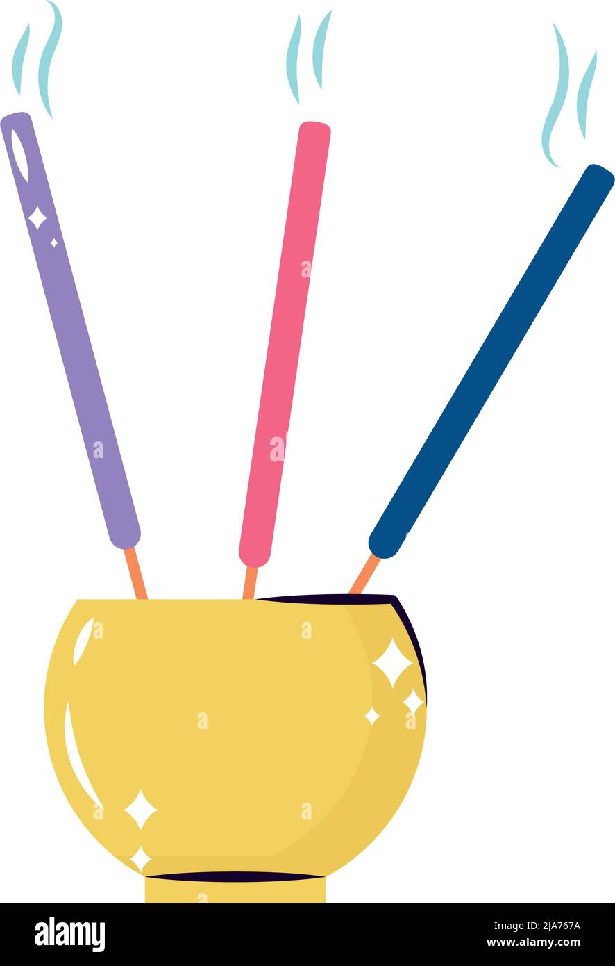 incense burner with sticks Stock Vector Image & Art Alamy