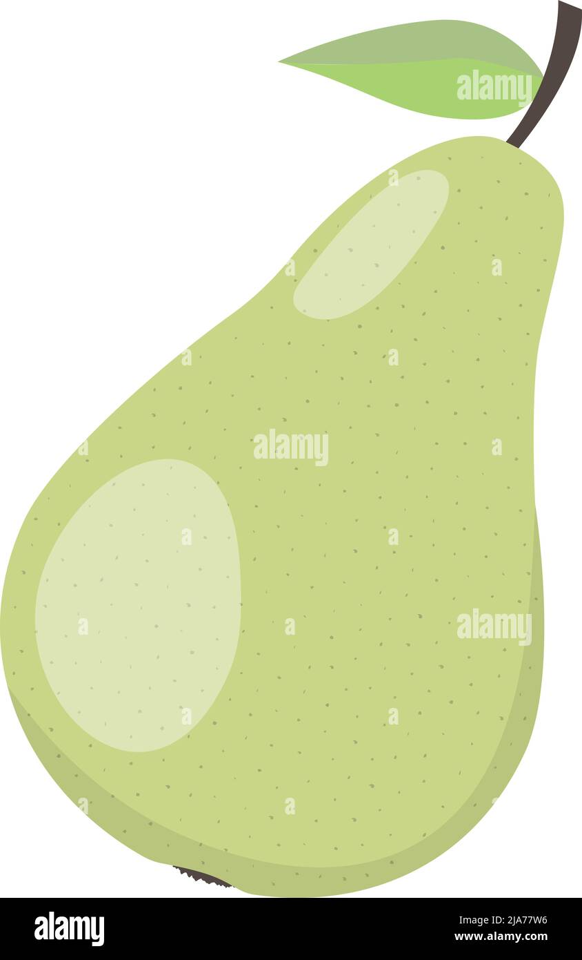 green pear isolated on white background, flat design vector illustration Stock Vector