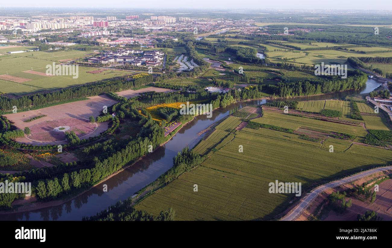 Wuqiao. 25th May, 2022. Aerial photo taken on May 25, 2022 shows the