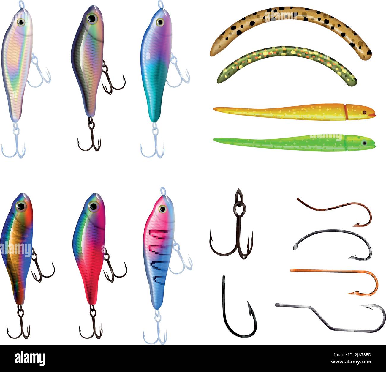 Fishing hooks isolated Stock Vector Images - Page 2 - Alamy