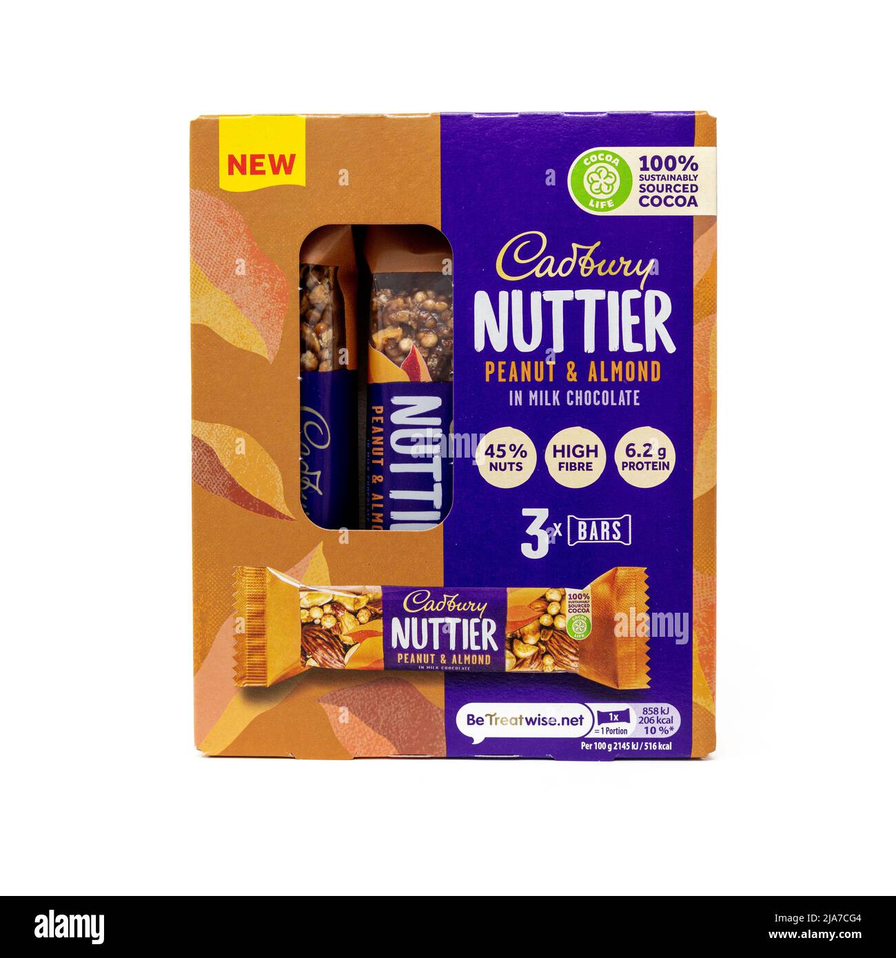 Cadbury Nuttier Peanut & Almond Chocolate Bar Stock Photo Alamy
