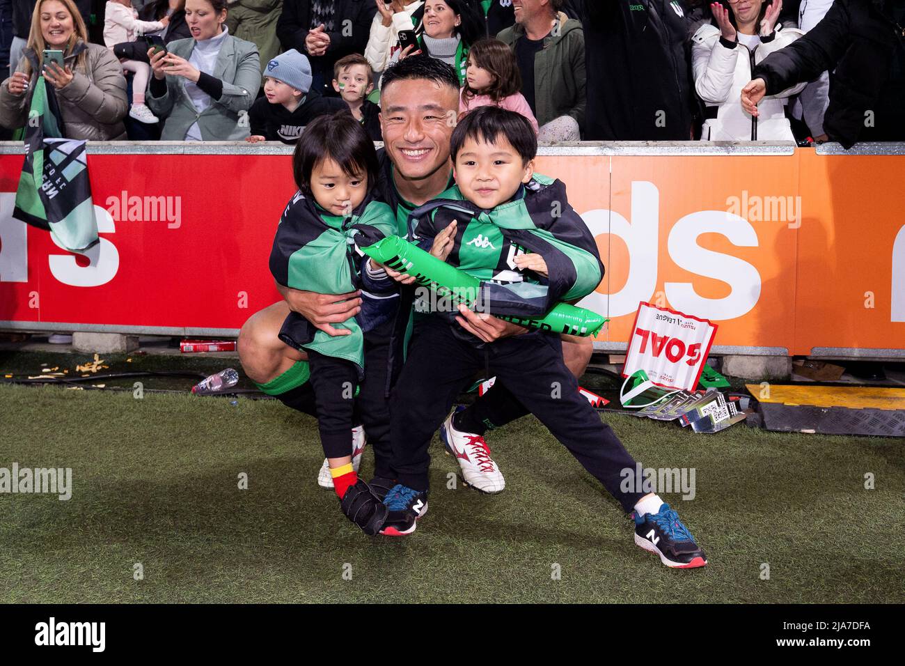 Melbourne, Australia, 28 May, 2022. Tomoki Imai of Western United celebrates the win during the A-League Grand Final soccer match between Melbourne City FC and Western United at AAMI Park on May 28, 2022 in Melbourne, Australia. Credit: Mikko Robles/Speed Media/Alamy Live News Stock Photo