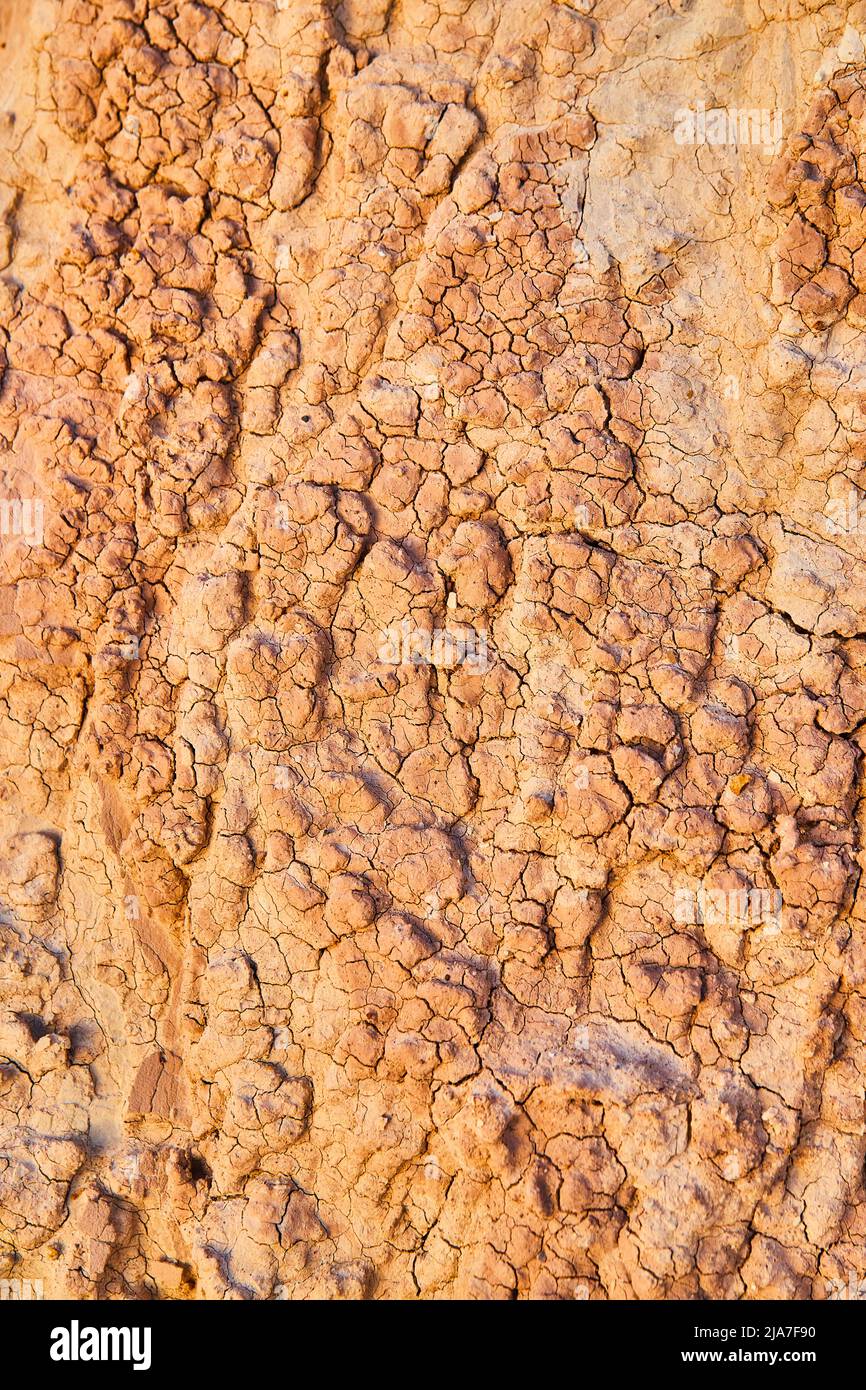 Detail texture asset of red rocky surface in Death Valley Stock Photo