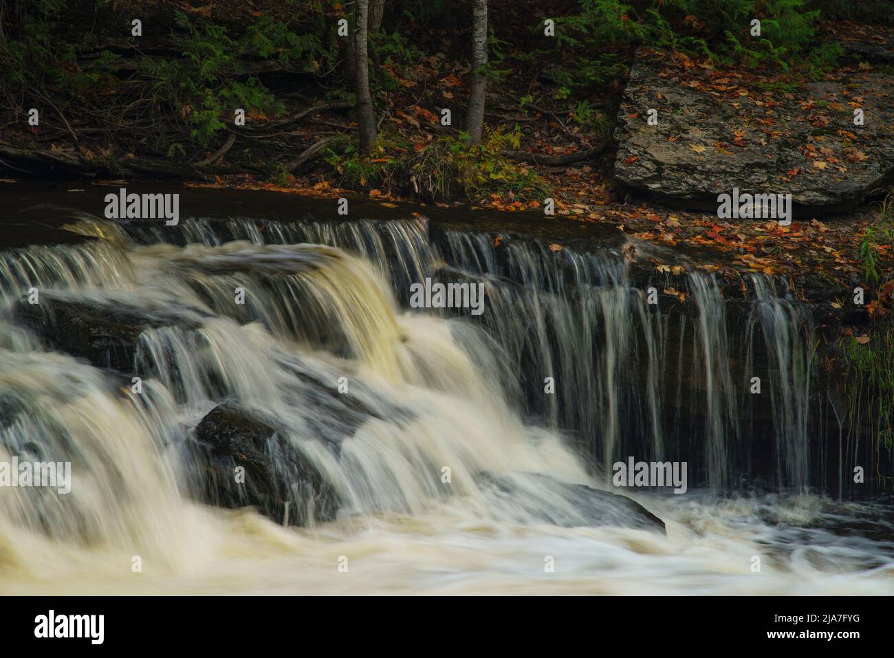 Whitefish Falls near Trenary, Michigan Stock Photo