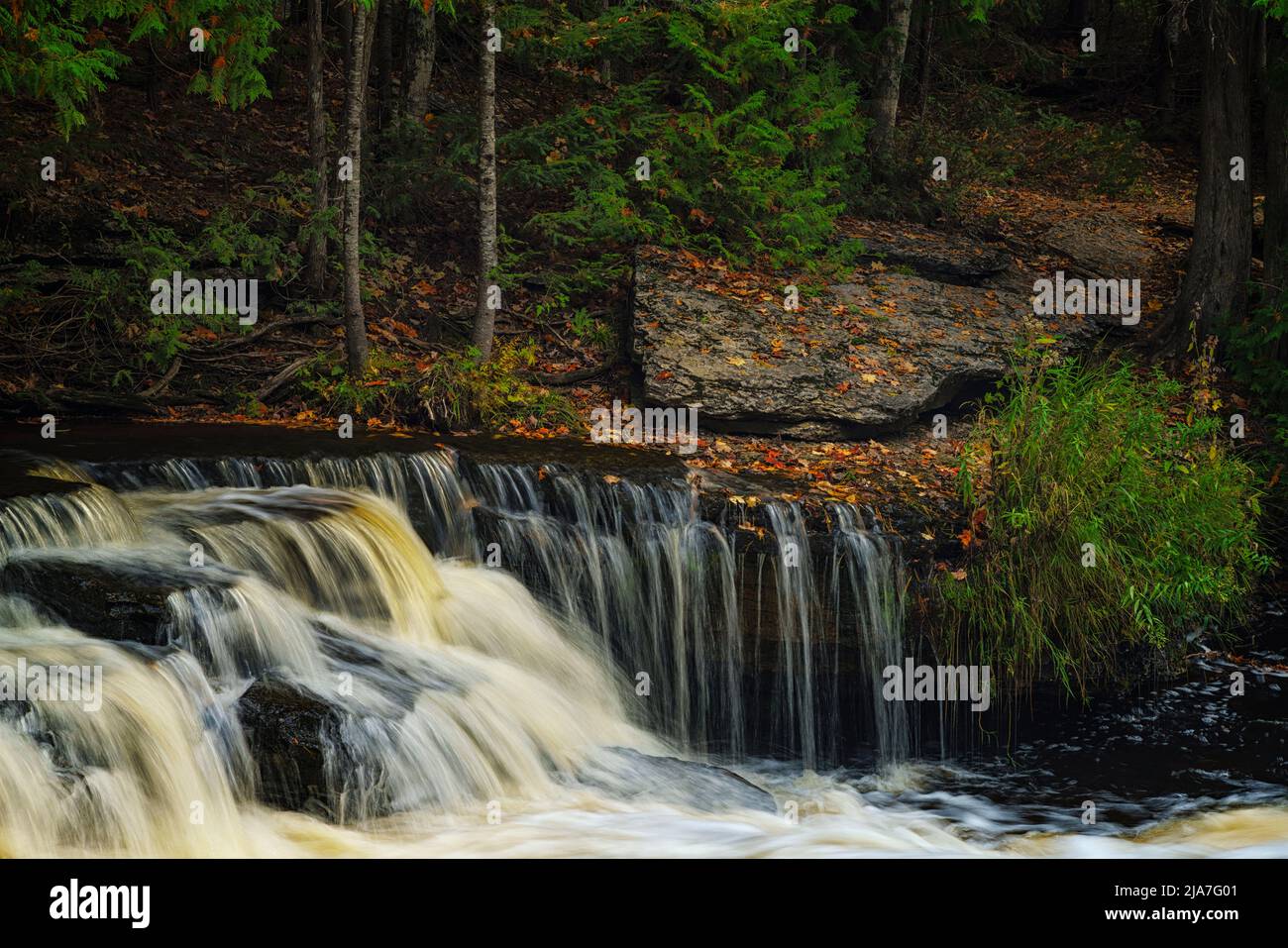 Whitefish Falls near Trenary, Michigan Stock Photo