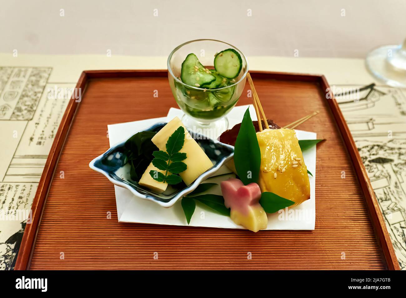 Japan. Miyajima. Hiroshima. Traditional japanese cuisine in a restaurant Stock Photo