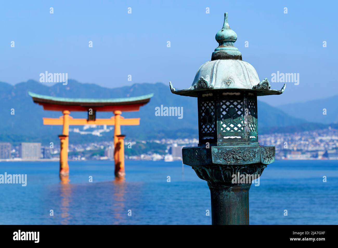 Japan. Miyajima. Hiroshima. Itsukushima Shrine and floating torii gate