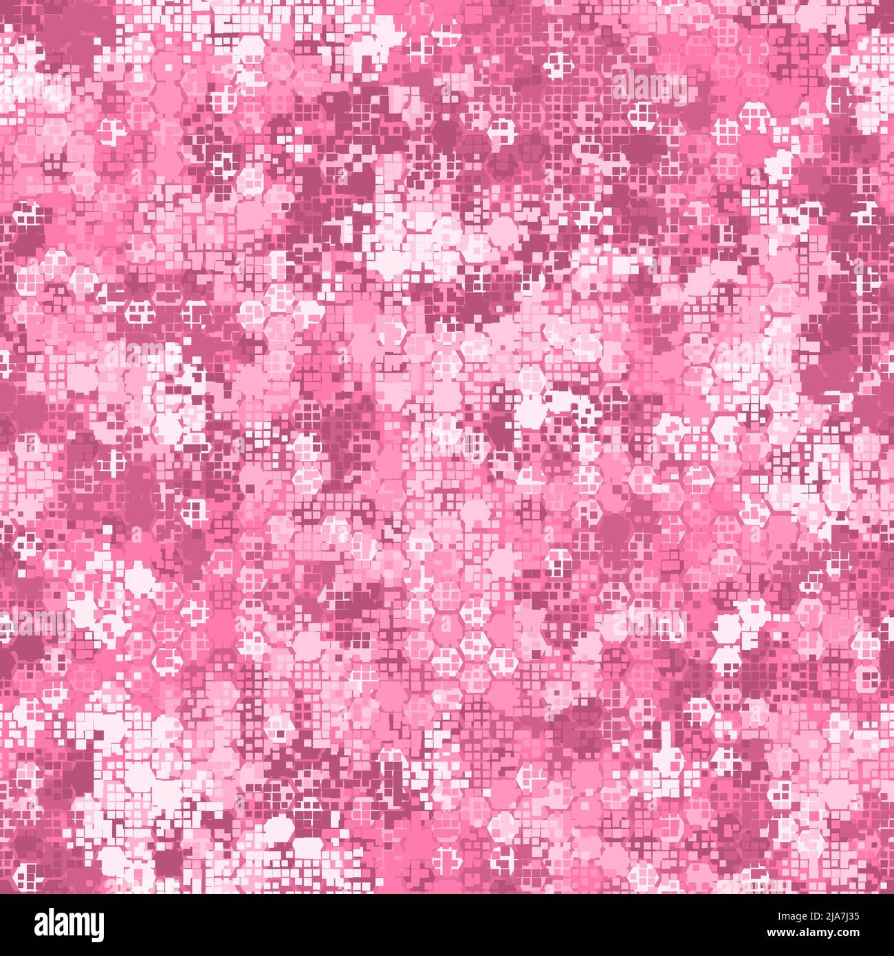 Camouflage seamless pattern with pink hexagonal endless geometric camo ...