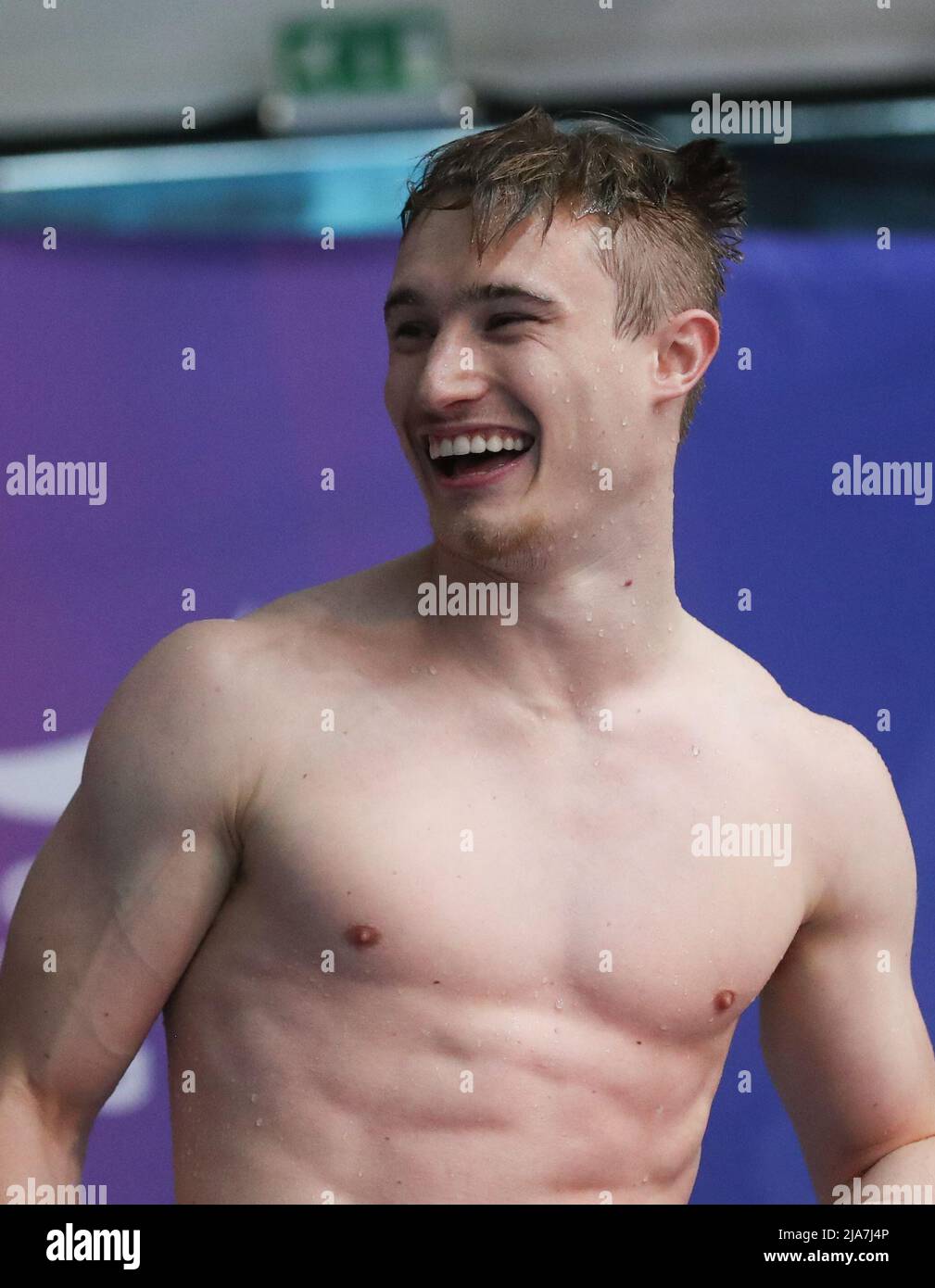 City of Leeds Diving Club's Jack Laugher celebrates after victory