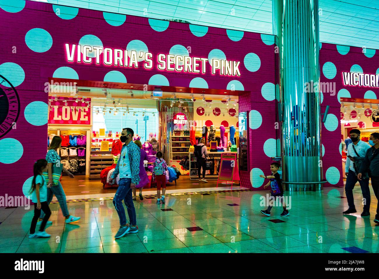 View of Dubai International Airport Terminal 3.Terminal 3 of Dubai