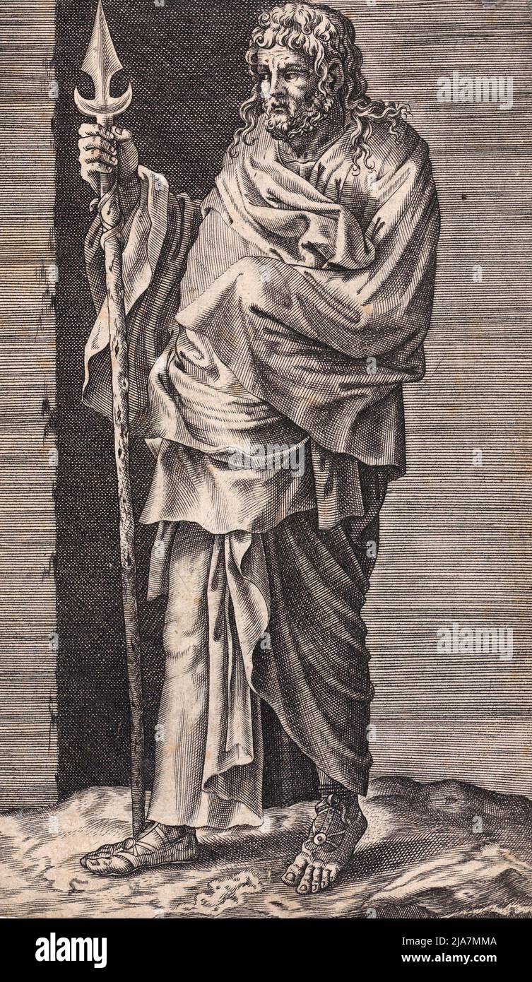St. Simon, from Christ and the Apostles, print, attributed to Lambert Suavius, Stock Photo