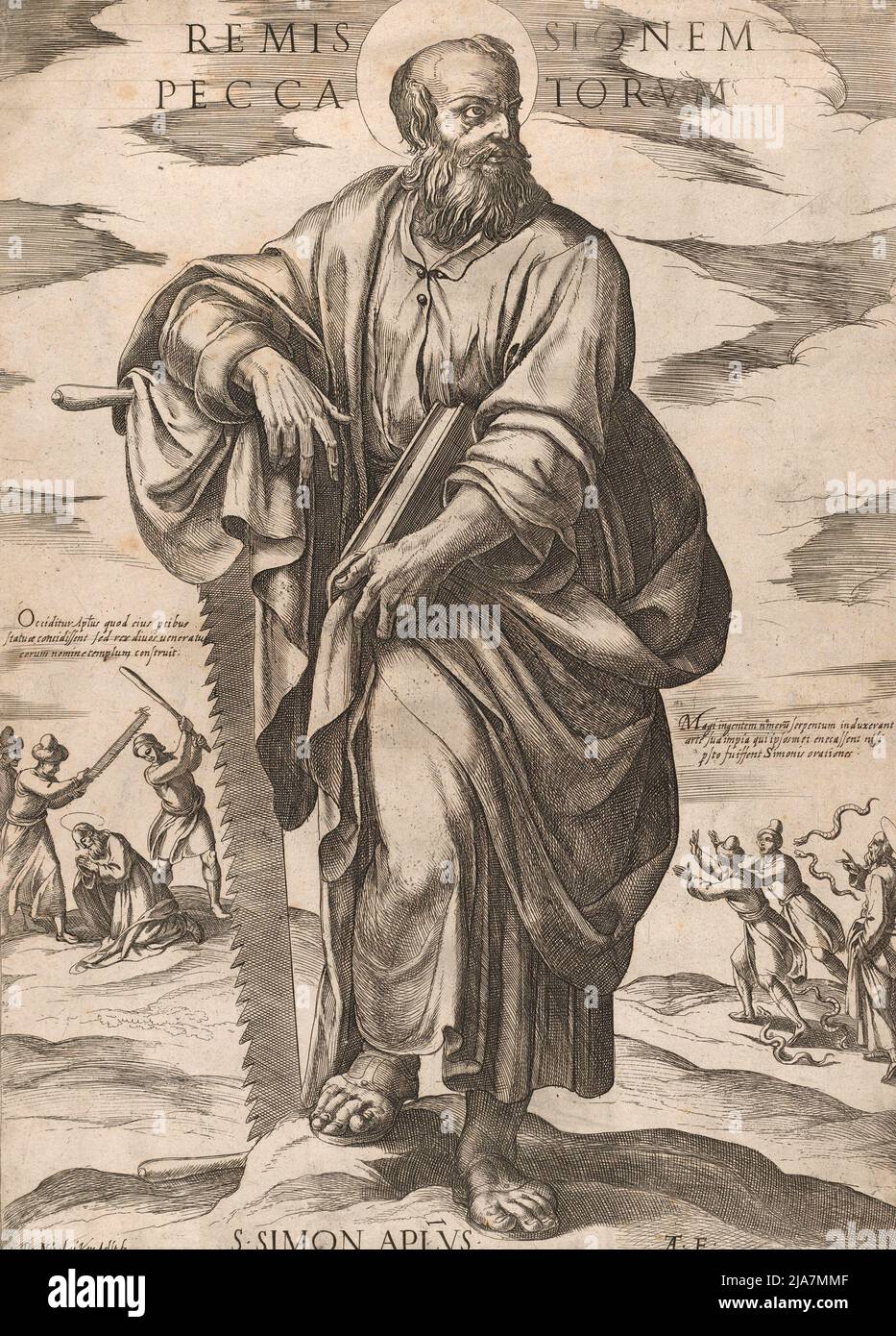 St. Simon, from 'Christ, Mary, and the Apostles', print, Antonio Tempesta Stock Photo