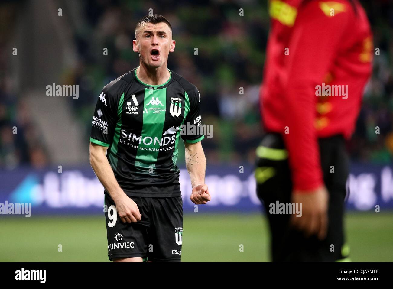 Melbourne, Australia, 28 May, 2022. Dylan Wenzel-Halls of Western United during the A-League Grand Final soccer match between Melbourne City FC and Western United at AAMI Park on May 28, 2022 in Melbourne, Australia. Credit: Dave Hewison/Speed Media/Alamy Live News Stock Photo