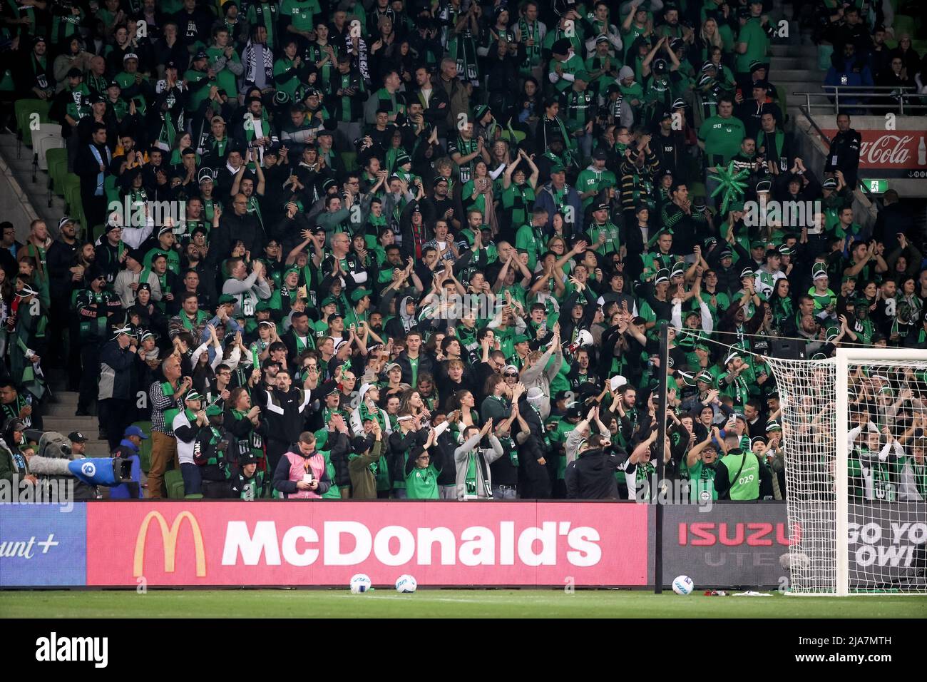 Melbourne, Australia, 28 May, 2022. Western United fans during the A-League Grand Final soccer match between Melbourne City FC and Western United at AAMI Park on May 28, 2022 in Melbourne, Australia. Credit: Dave Hewison/Speed Media/Alamy Live News Stock Photo
