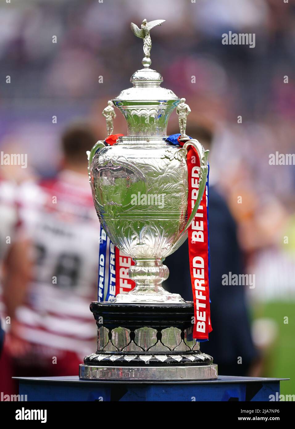 A general view of the Challenge Cup trophy following the Betfred