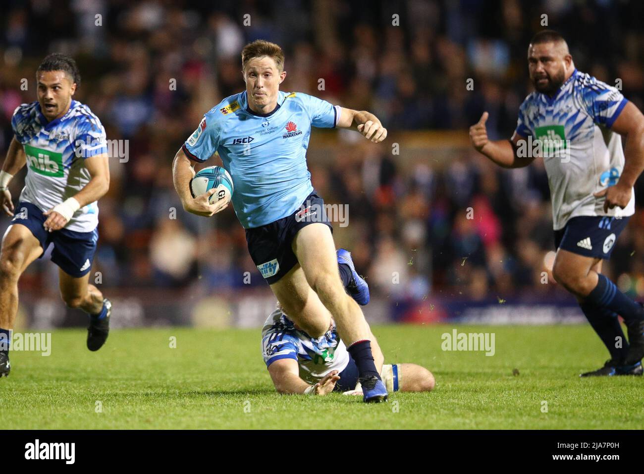 28th May 2022; Leichhardt Oval, Lilyfield, New South Wales, Australia; Super Rugby Pacific , New South Wales Waratahs versus Blues; Alex Newsome of the NSW Waratahs runs with the ball Stock Photo