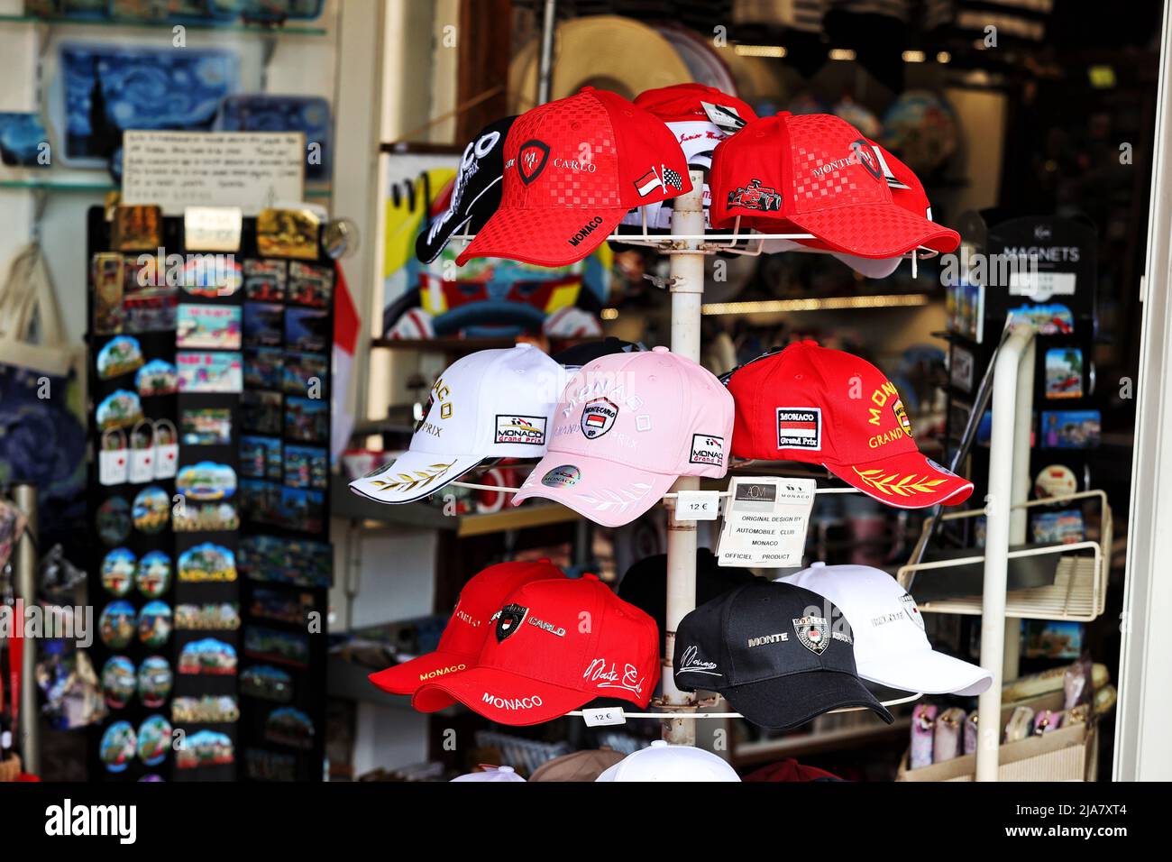 A tourist shop sells Monaco Grand Prix souvenir caps. (Photo by Dinendra  Haria / SOPA Images/Sipa USA Stock Photo - Alamy