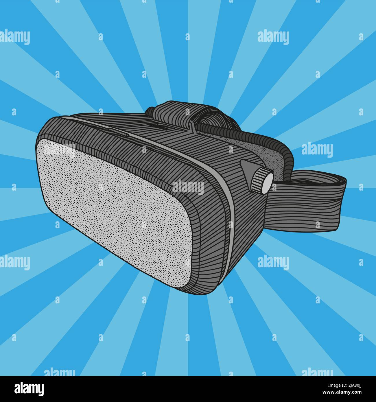 Virtual reality helmet for computer games and entertainment. Stock Vector